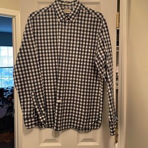 J. Crew Navy Blue Plaid Button Down